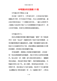 中考满分作文集锦15篇