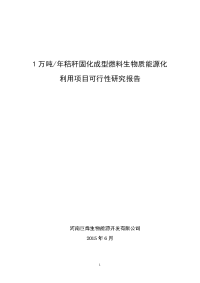 1万吨年秸秆固化成型燃料生物质能源化利用项目立项建设可行性研究报告.doc