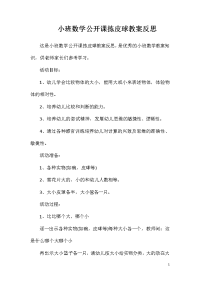 小班数学公开课拣皮球教案反思