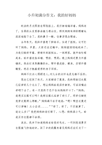 小升初满分作文：我的好妈妈.docx