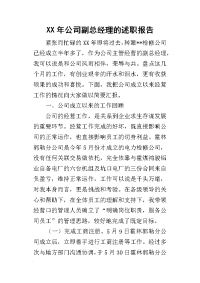 某年公司副总经理的述职报告