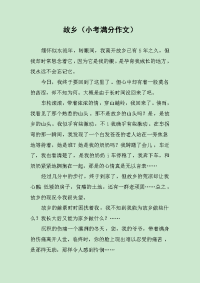 故乡（小考满分作文）.docx