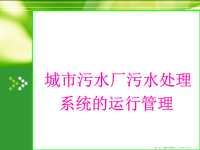 污水处理系统的运行管理( PowerPoint 125页)