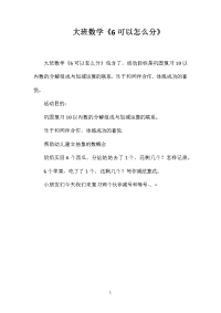 大班数学《6可以怎么分》