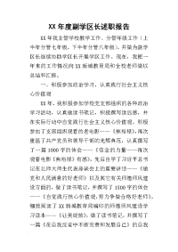 某年度副学区长述职报告