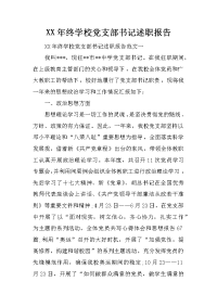 xx年终学校党支部书记述职报告