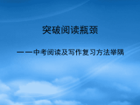 中考语文复习课件 突破阅读瓶颈中考阅读及写作复习方法举隅