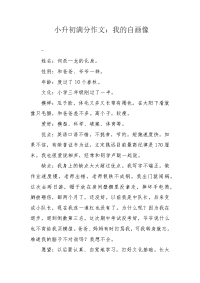 小升初满分作文：我的自画像.docx
