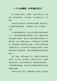 一个人的精彩（中考满分作文）.docx