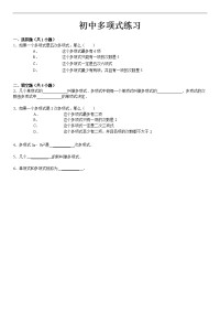 初中数学多项式练习