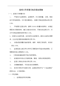 监理工作质量目标及保证措施