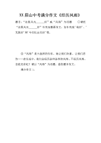 XX眉山中考满分作文《经历风雨》.docx