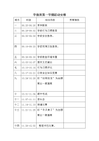 学前班第一学期活动安排