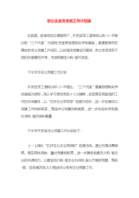 非公企业党支部工作计划表