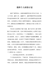 教师个人研修计划