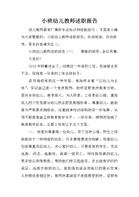 小班幼儿教师述职报告