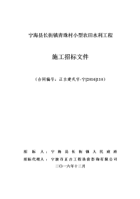 宁海县长街镇青珠村小型农田水利工程