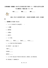 人教统编版（部编版）2020年小升初语文复习专题（十一）积累与运用•名言警句与惯用语（考题大观）（II ）卷.doc