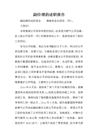 副经理的述职报告