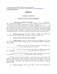 incentive stock option agreement - evelexa bioresources股票期权激励契约evelexa生物资源