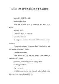 lesson 103 教学教案方案初中英语教案