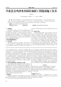 兴业县金鸡冲水库除险加固工程隧洞施工技术