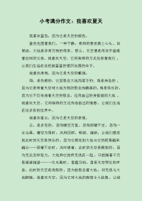 小考满分作文：我喜欢夏天.docx