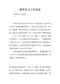 教学实习工作总结