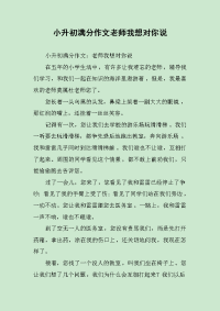 小升初满分作文老师我想对你说.docx