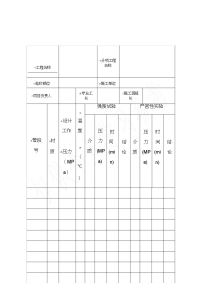 管道工程压力试验记录