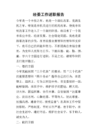 经委工作的述职报告