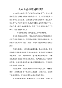 公司业务经理述职报告