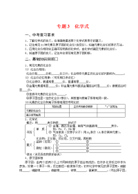 2020年初中化学中考复习专题3  化学式