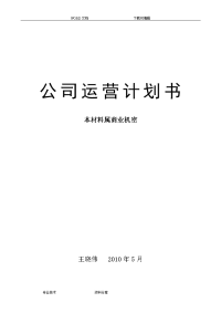 公司运营计划