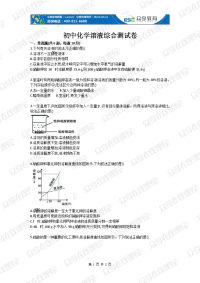 初中化学溶液综合测试卷