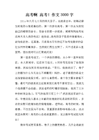 高考啊 高考！作文3000字
