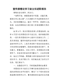 宣传部理论学习室主任的述职报告