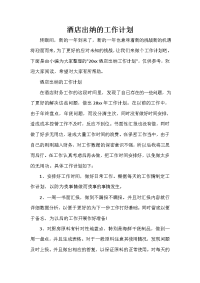 出纳工作计划 出纳工作计划大全 酒店出纳的工作计划