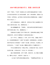 2020年湖北高考满分作文：把握三角形的支撑.doc