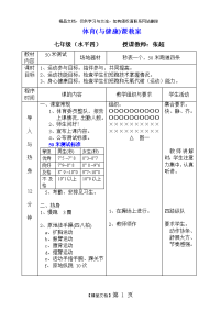 初中体育课教案50米测试