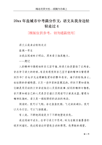 20xx年盐城市中考满分作文：语文从我身边轻轻走过4(共2页)