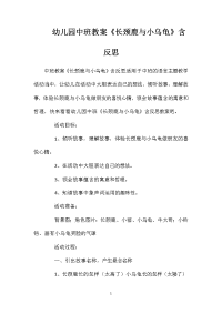 幼儿园中班教案《长颈鹿与小乌龟》含反思