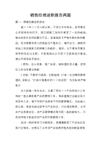 销售经理述职报告两篇.doc