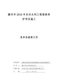 滕州市2018年农田水利工程维修养