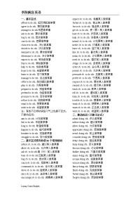 初中英语固定搭配及词组