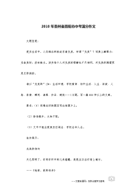 2010年贵州省贵阳市中考满分作文