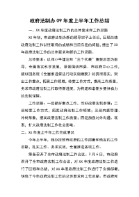 政府法制办09年度上半年工作总结