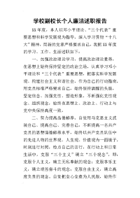 学校副校长个人廉洁的述职报告