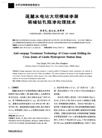 莲麓水电站大坝横缝渗漏骑缝钻孔阻渗处理技术