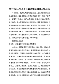 统计局xx年上半年普法依法治理工作总结